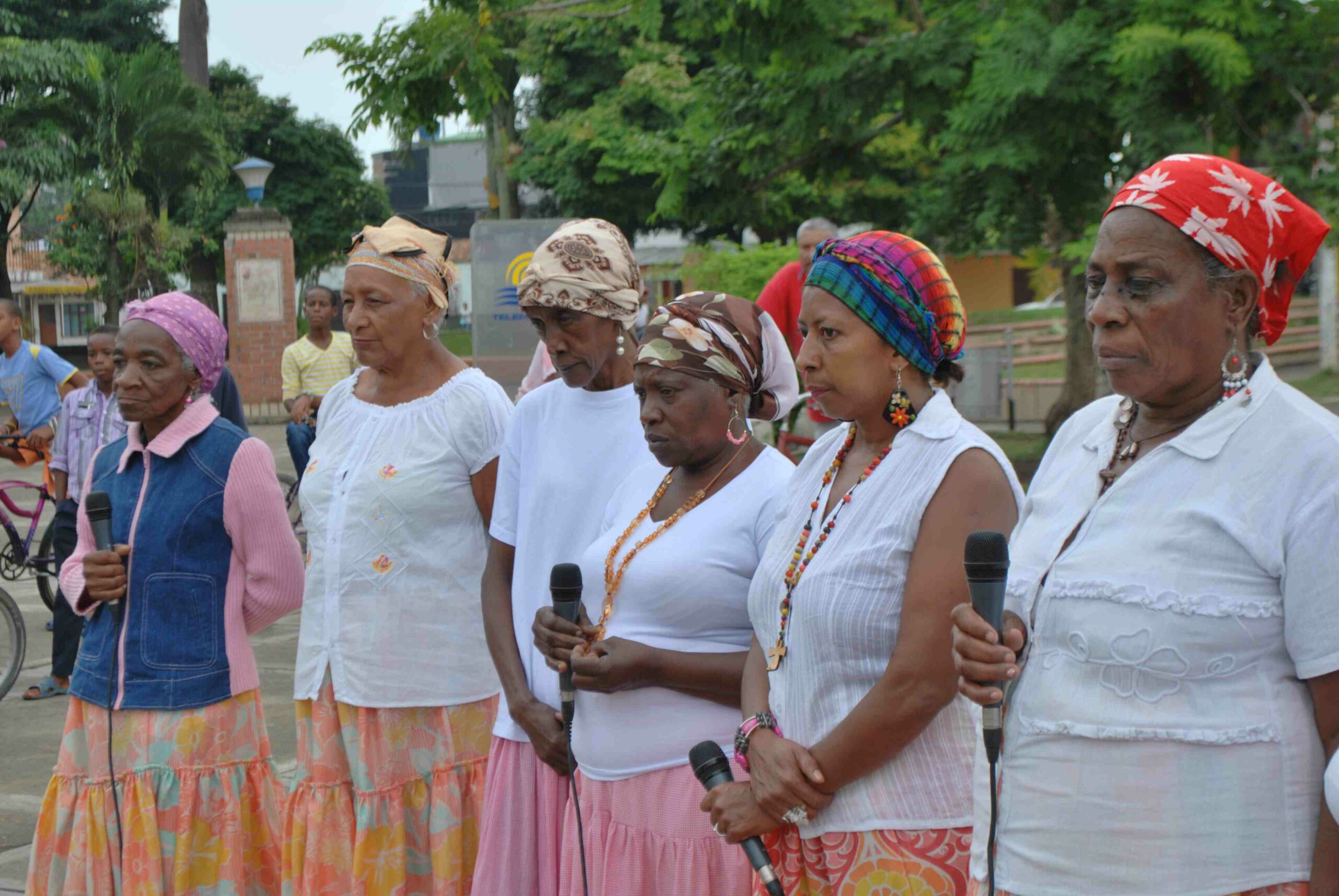 Elders waiting to speak at rally