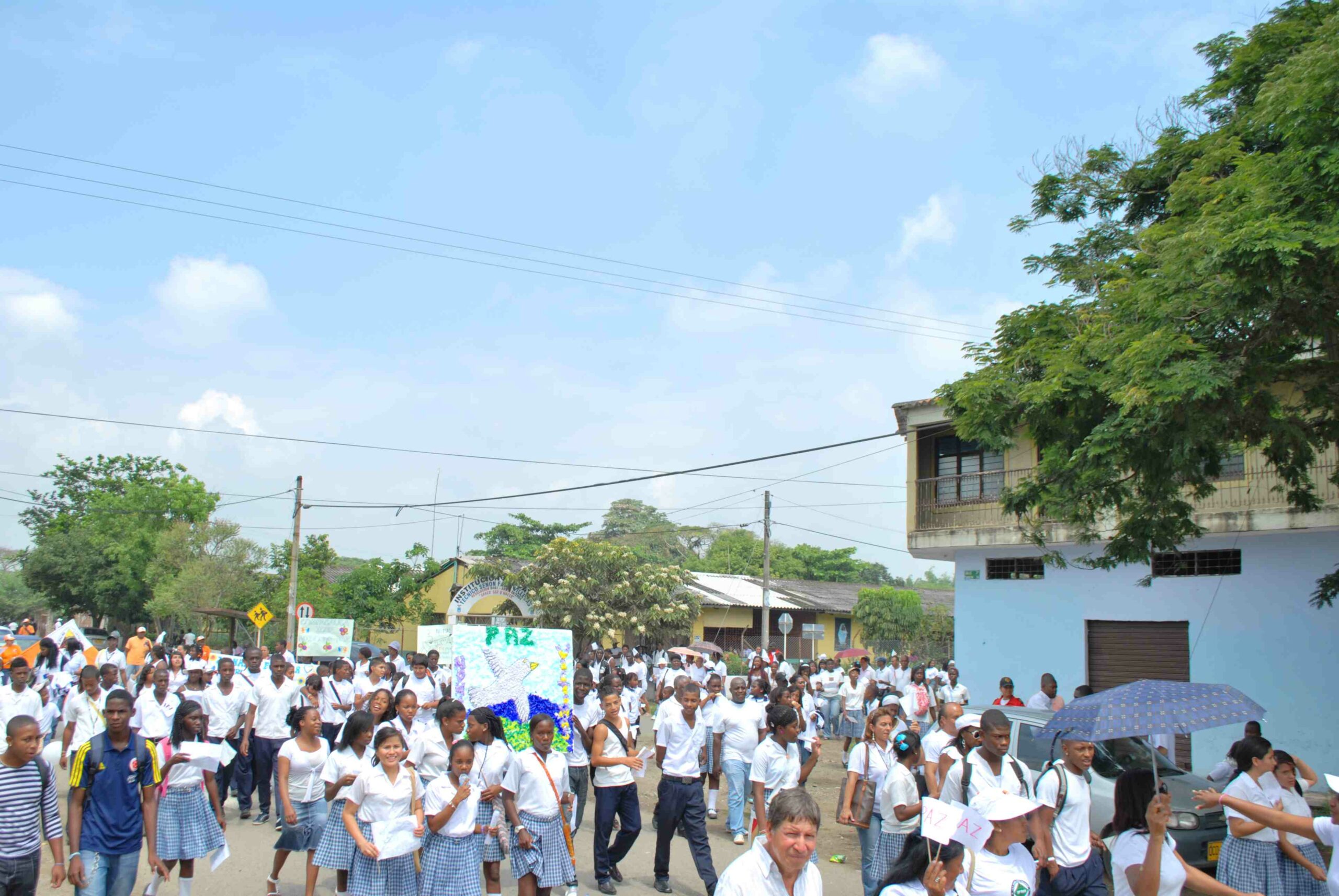 Young people on peace march